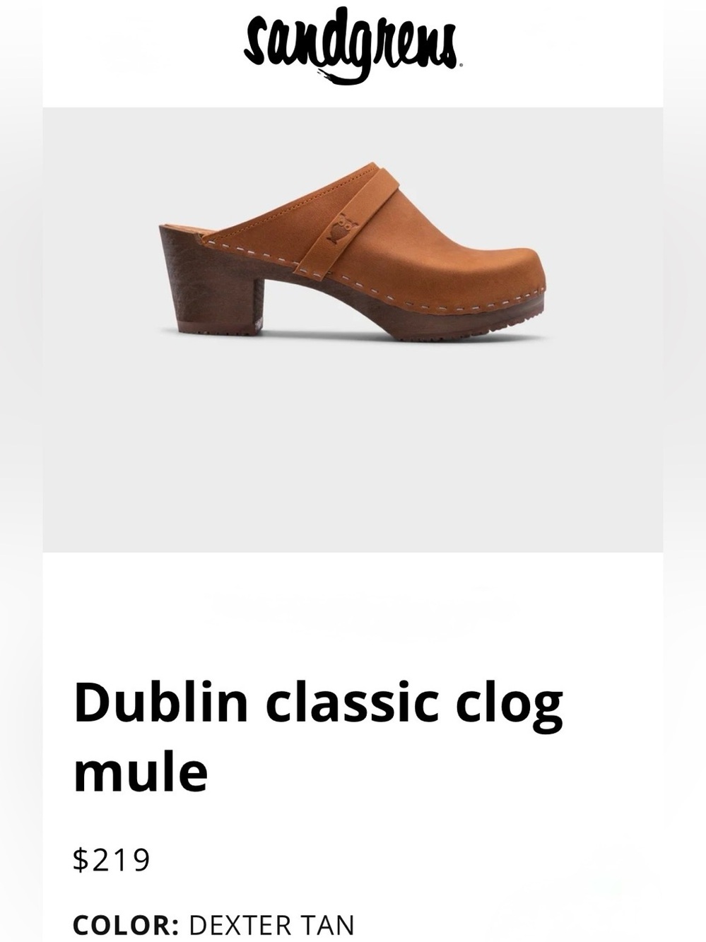 Sandgrens Dublin Brown Leather Women's Clogs